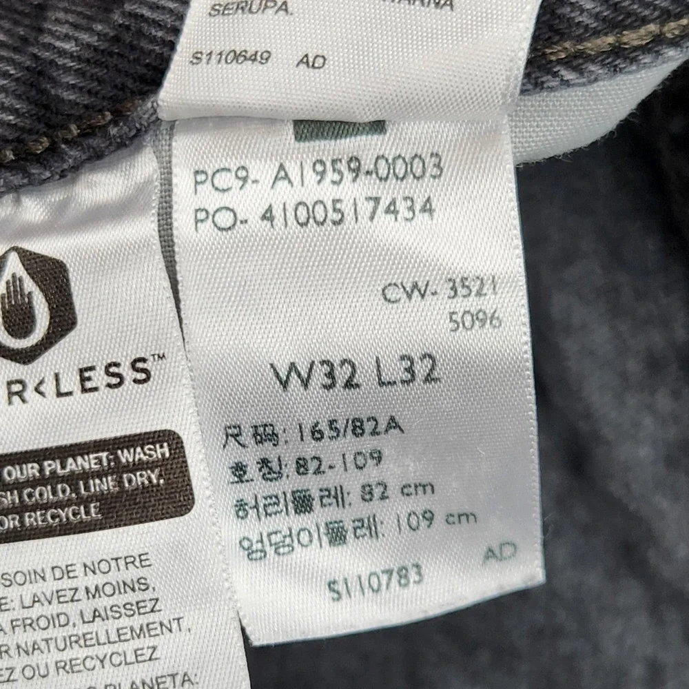 Levis Premium 501 Jeans Mens 32x32 Gray Button Fly Straight Leg Denim A1959-0003